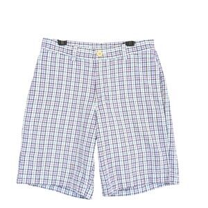 Vineyard Vines Men's 28x9 Seersucker Plaid Shorts Purple Blue White Preppy Beach